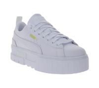 PUMA Mayze Classic Damen Echtleder-Sneaker Plateau-Schuhe Schnür-Schuhe 384209 01 Weiß