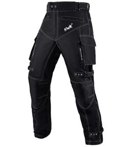 Pantaloni da moto HWK con tessuto Cordura idrorepellente Pantaloni Motorsport con protezione dagli urti, neri