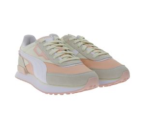 PUMA Future Rider Damen Echtleder-Sneaker in Pastel Farben Schnür-Schuhe Turnschuhe 383148 15 Weiß/Rosa/Beige