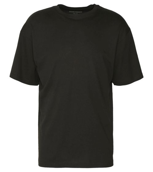 Denim Project Company Camicia da uomo in cotone Camicia a maniche corte T-shirt Camicia girocollo DP-10023-185 001 Nero