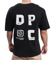 Denim Project Company Chemise en coton pour hommes Chemise à manches courtes T-shirt Chemise à col rond DP-10023-185 001 Noir