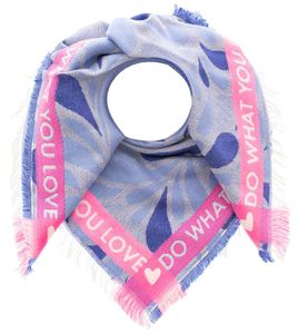 ZWILLINGSHERZ Do What You Love Vierecks-Tuch mit Schrift und Muster Mode-Tuch 3014A-1003-87 Blau/Pink ZWILLINGSHERZ Do What You Love Vierecks-Tuch mit Schrift und Muster Mode-Tuch 3014A-1003-87 Blau/Pink