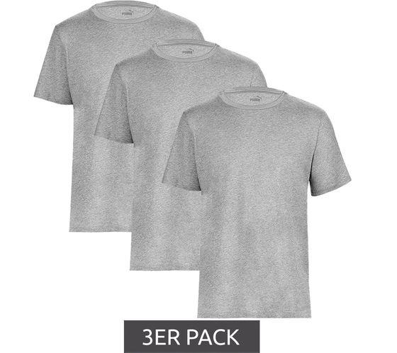 Pack of 3 Puma Statement Deluxe Edition Base sustainable men's cotton shirt T-shirts 683509 01 gray