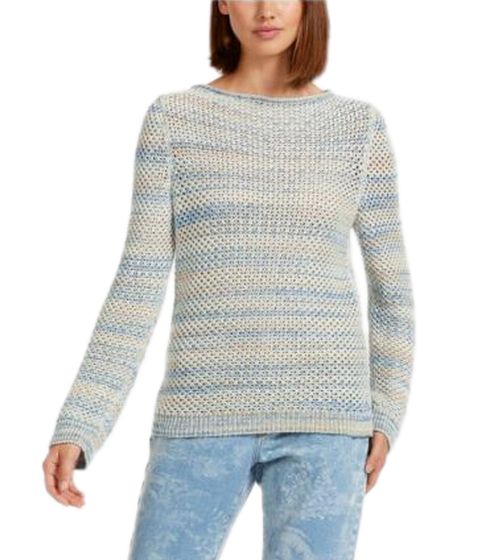 MARC CAIN women's knitted sweater striped round neck shirt long-sleeved shirt UC41.23M21 305 blue/white