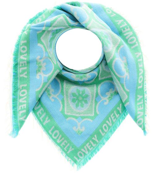 ZWILLINGSHERZ Lovely Forever sciarpa quadrata con motivo sciarpa moda 3014A-1003-64 blu/verde