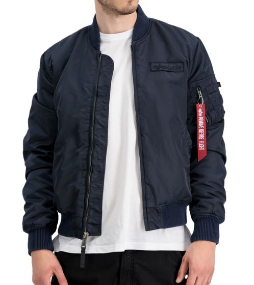 ALPHA INDUSTRIES MA-1 VF Blouson aviateur surteint authentique pour homme avec grande broderie au dos Veste d'automne 108130 07 Marine