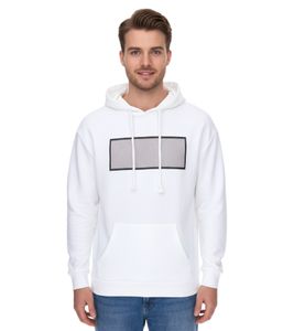 vsct Net Application Sweat à capuche pour homme avec imprimé quadrillé sur la poitrine Pull à capuche en coton 5643160 Écru/Blanc