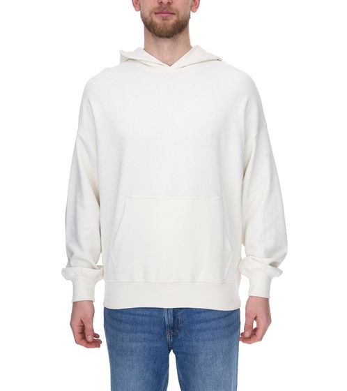 Jersey con capucha para hombre Jack & Jones Pure, jersey de algodón con capucha, top básico 12235018 blanco crema