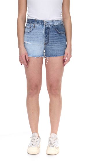 LEVI´S 501 Damen Jeans-Shorts mit ausgefransten Abschlüssen Denim kurze Hose A53140000 Blau