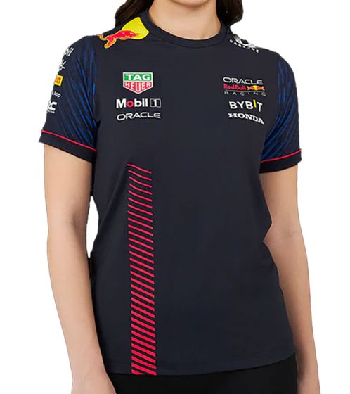 Oracle Red Bull Racing Formula 1 F1 Team Verstappen Pérez T-shirt femme avec imprimés graphiques Chemise de sport TF2644 Marine