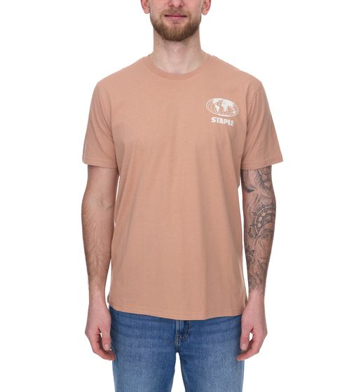 STAPLE Peachtree men's T-shirt fashionable cotton shirt with eye-catching screen-printed graphic on the back 2209C7010 light brown