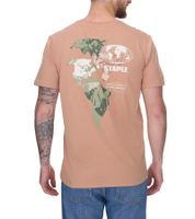 STAPLE T-shirt da uomo Peachtree camicia alla moda in cotone con accattivante grafica serigrafata sul retro 2209C7010 marrone chiaro
