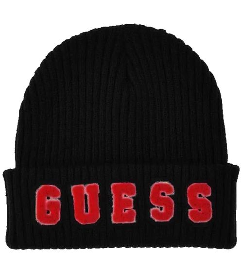 GUESS Beanie semplice cappello invernale accogliente berretto lavorato a maglia cappello da tutti i giorni AM5033POL01 nero