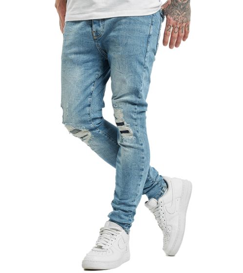 vsct Thor Herren Slim-Fit Jeans im Destroyed-Look Denim-Hose im 5-Pocket-Style B5642258 Blau