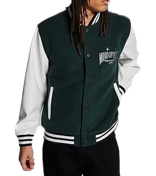 REDEFINED REBEL Archer men's winter jacket college jacket bomber jacket 225043 green/white