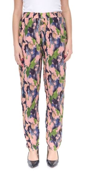 Aniston CASUAL Pantalón sin cordones para mujer, cómodos pantalones de verano con estampado integral 42742003 rosa/azul/verde