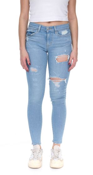 LEVI`S 710 women's super skinny fit jeans with destroyed details denim pants 177780499 light blue