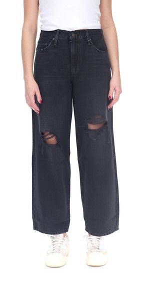 LEVI`S Damen Loose Fit Jeans mit Destroyed-Details Denim-Hose A34940018 Schwarz