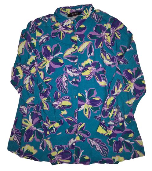 Blusa da donna Aniston SELECTED camicetta estiva con stampa fiori 34371634 petrolio/viola/colorato