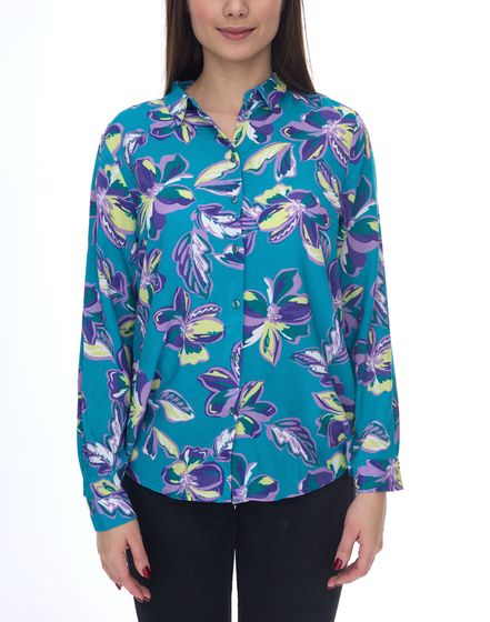 Blusa da donna Aniston SELECTED camicetta estiva con stampa fiori 34371634 petrolio/viola/colorato