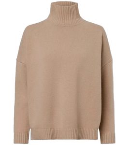 MaxMara Weekend Jersey de punto para mujer con estampado acanalado, jersey de lana, jersey con cuello alto 2353660733 336 marrón