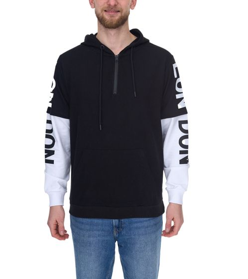 vsct LonDon 2In1 Herren Hoodie im 2-in-1-Look Baumwoll Kapuzen-Pullover 5643325 Schwarz/Weiß