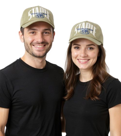 Casquette snapback pour hommes STAPLE Sage avec lettrage de la marque sur le devant casquette en coton 2209X6993 vert olive