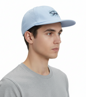 STAPLE Sage Men's Snapback Cap with Brand Lettering on the Front Cotton Cap 2302AX7198 Light Blue