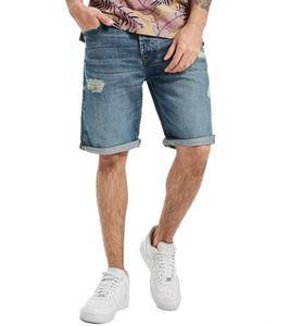 ONLY & SONS Avi Loose Herren Jeans-Shorts im Used-Look Denim-Hose 22015232 Blau