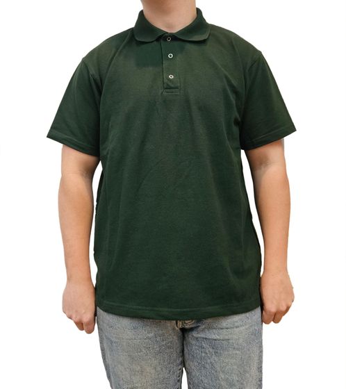 SANTINO Cws Herren schlichtes Polo-Shirt mit Baumwollanteil Kurzarm-Shirt Dunkelgrün