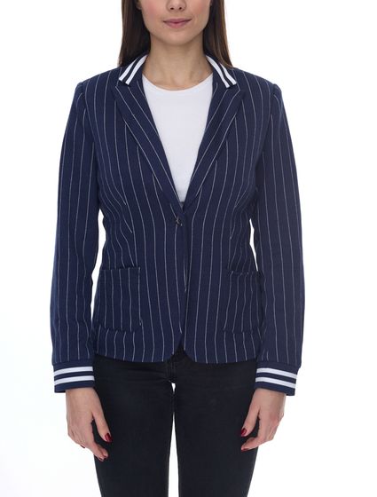 AjC Blazer veste d'affaires pour femme avec fermeture à un bouton veste de costume blazer 90509505 Marine