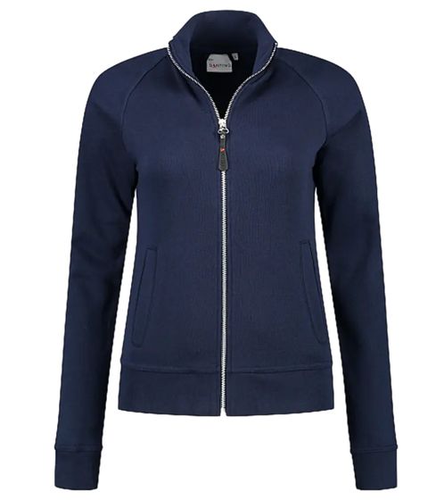 SANTINO Anna women's simple sweat jacket with cotton content, leisure jacket, basic jacket, navy