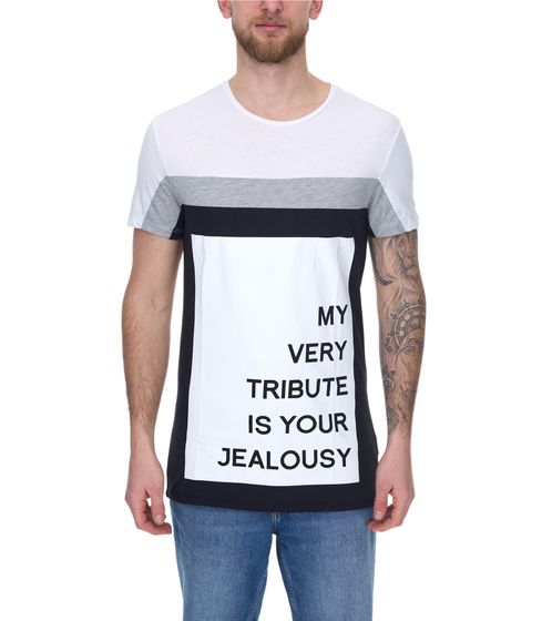 vsct My Tribute 1/2 men's cotton T-shirt with statement print round neck shirt SS5641619 white