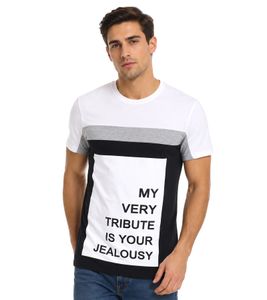 vsct My Tribute 1/2 Camiseta de algodón para hombre con estampado llamativo y cuello redondo SS5641619 Blanco