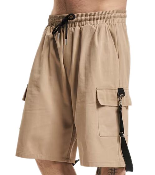 vsct Logan bermuda da uomo, tasche sulle gambe con fibbie decorative, pantaloni cargo corti 5643272 beige