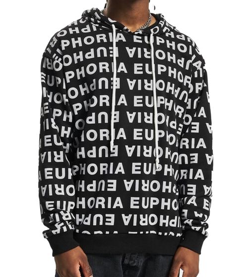 vsct Clubwear Sudadera con capucha para hombre Endless con estampado integral "EUPHORIA" A5643288 negro/blanco