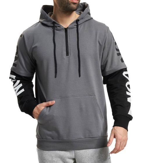 vsct LonDon 2In1 Herren Hoodie im 2-in-1-Look Baumwoll Kapuzen-Pullover 5643324 Grau/Schwarz