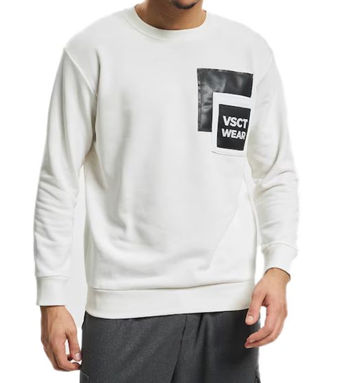 vsct Clubwear men's crew-neck sweater with logo patch on the chest pocket sweatshirt 5643317 white