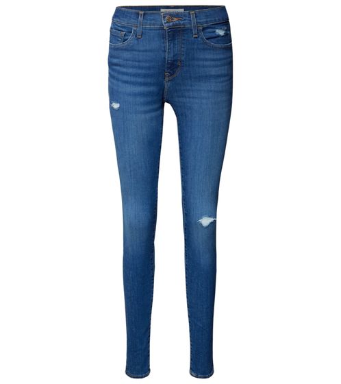 LEVI`S 710 Damen Super Skinny Fit Jeans mit Destroyed-Details Denim-Hose 177780484 Dunkelblau