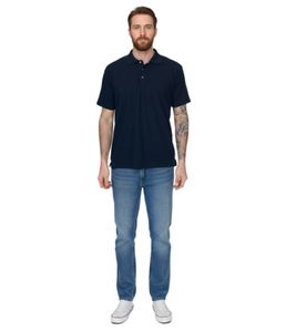 Polo semplice da uomo SANTINO Cws con percentuale di cotone, maglia a maniche corte, blu scuro
