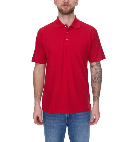 SANTINO Cws Herren schlichtes Polo-Shirt mit Baumwollanteil Kurzarm-Shirt Rot