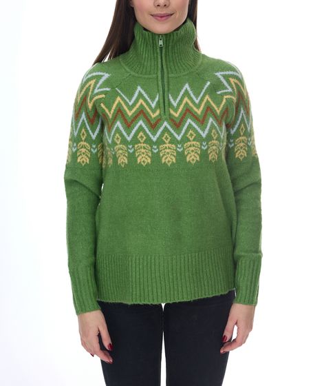 Aniston pull en grosse maille pour femme au design norvégien 27002619 vert/coloré