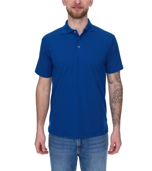 SANTINO Cws Polo simple pour homme avec partie en coton, chemise à manches courtes, bleu