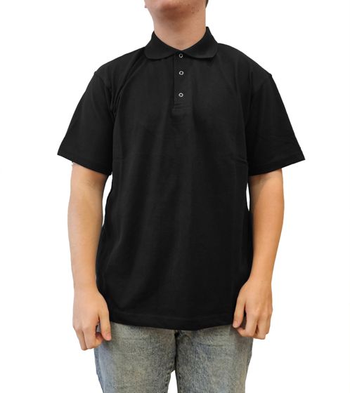 SANTINO Cws Herren schlichtes Polo-Shirt mit Baumwollanteil Kurzarm-Shirt Schwarz