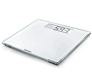 SOEHNLE Style Sense Comfort 100 bilancia pesapersone digitale con display LCD controllo del peso bilancia digitale fitness extra piatta capacità di carico di 180 kg funzionamento a batteria bianco