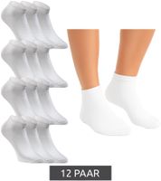 12 pares de calcetines cortos JACK & JONES, calcetines deportivos, medias deportivas, calcetines cuartos de algodón 12260511 Blanco