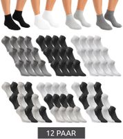 12 paires de chaussettes courtes JACK & JONES, chaussettes baskets, bas de sport, chaussettes quart en coton 12260511 en noir, gris, blanc ou un mélange 12 paires de chaussettes courtes JACK & JONES, chaussettes baskets, bas de sport, chaussettes quart en coton 12260511 en noir, gris, blanc ou un mélange