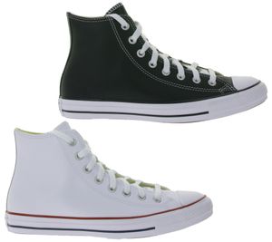 Converse Chuck Taylor All Star Mono Leather High Top Chucks Sneakers retrò in vera pelle per uomo e donna 132169C Bianco o Nero