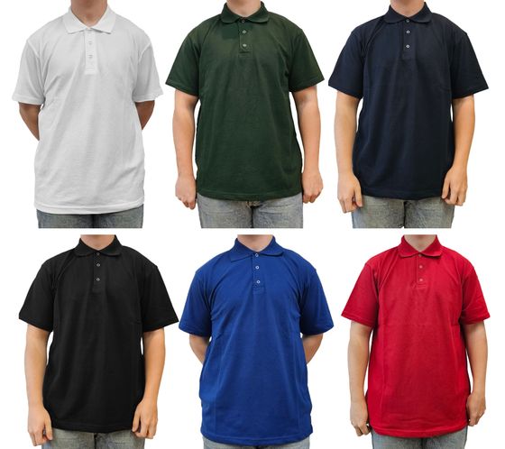 SANTINO Cws men's simple polo shirt with cotton content, short-sleeved shirt, blue, green, white, red or black