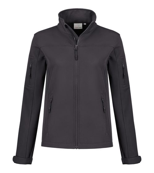 SANTINO Veste softshell imperméable pour femme, veste d'extérieur, veste de tous les jours, gris foncé